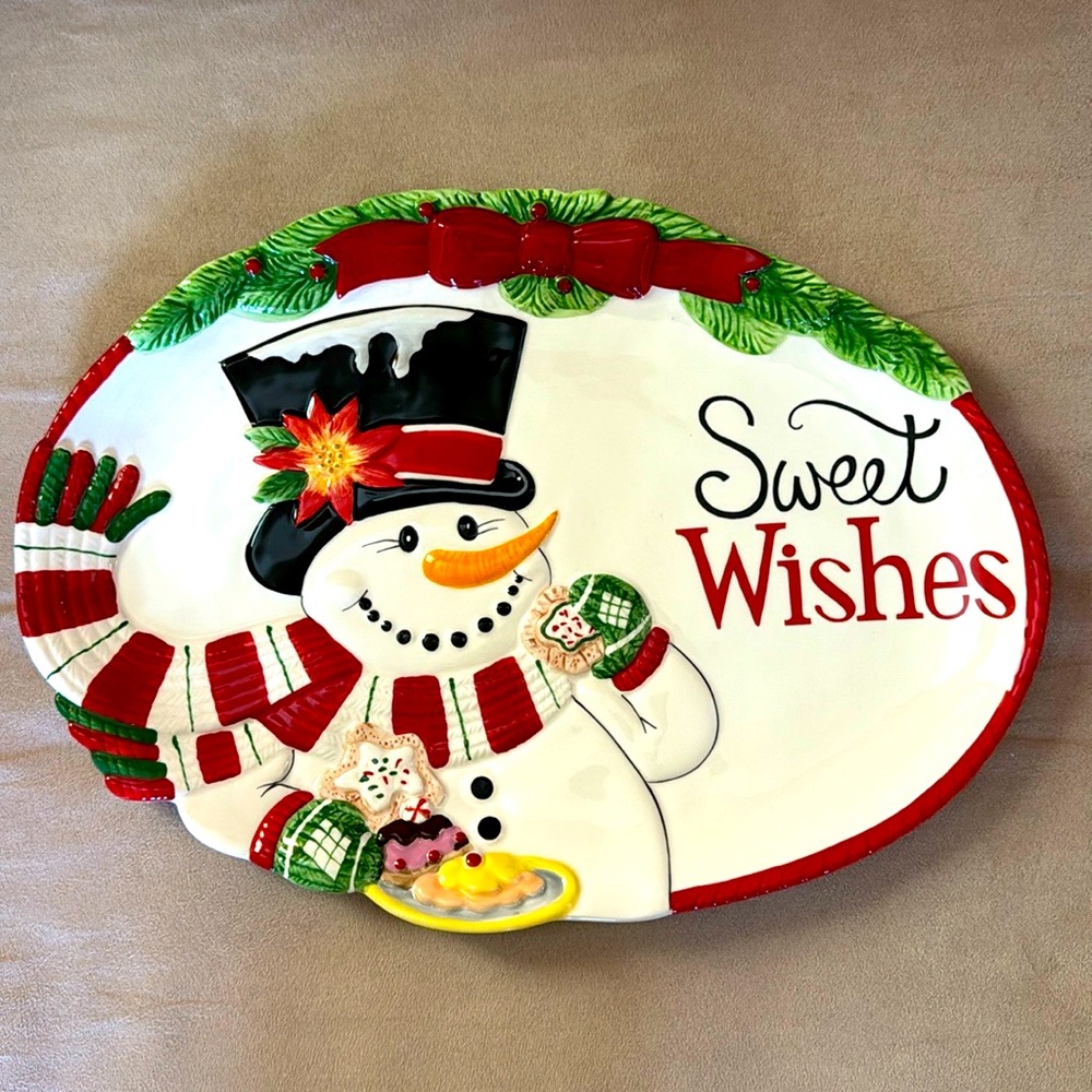 FITZ‎ & FLOYD. NIB. Top Hat Frosty Cookie Platter. Sweet Wishes!